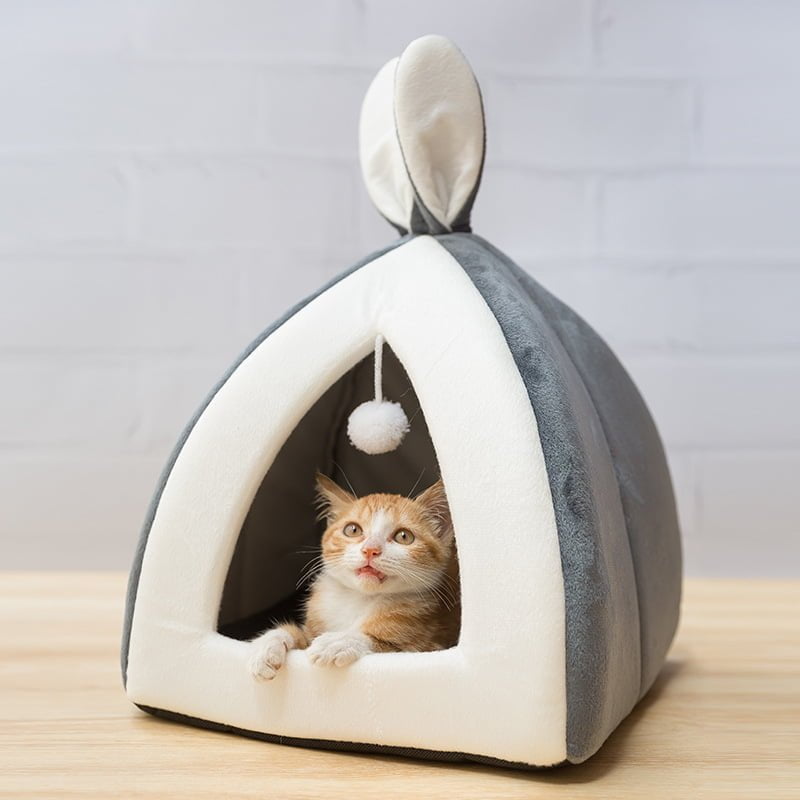 Cat House Fluffy Cushion Collapsible Dog Soft Kitten Sleeping Cave