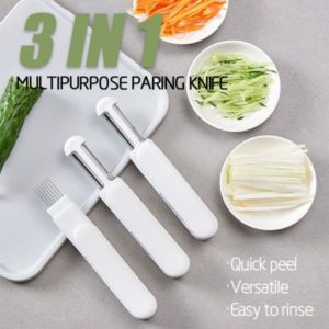 360 Rotating Paring Knife 3 In 1 Stainless Steel Peeler