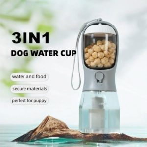 Portable Pet Water Cup 3 in 1 Food Garbage Bag Supplies
