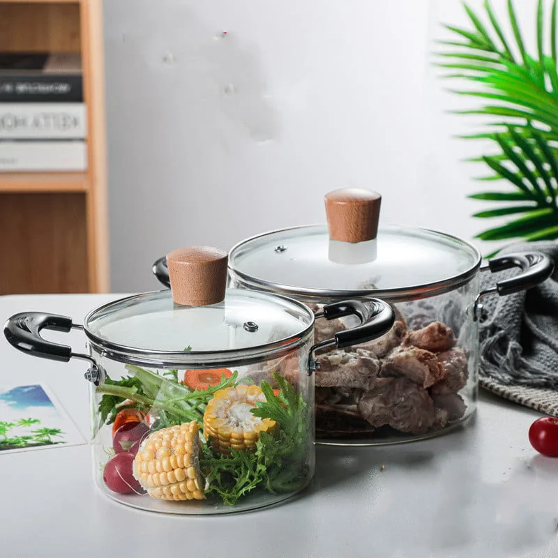 Transparent Glass Cooking Heating Pot