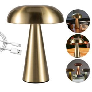 Mushroom Lamp LED Touch Dimming Metal Rechargeable Desk Lamp