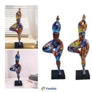 Colorful Resin Nordic Yoga Sculpture Woman Figurine