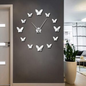 Luxury 3D Butterfly Mirror Wall Clock