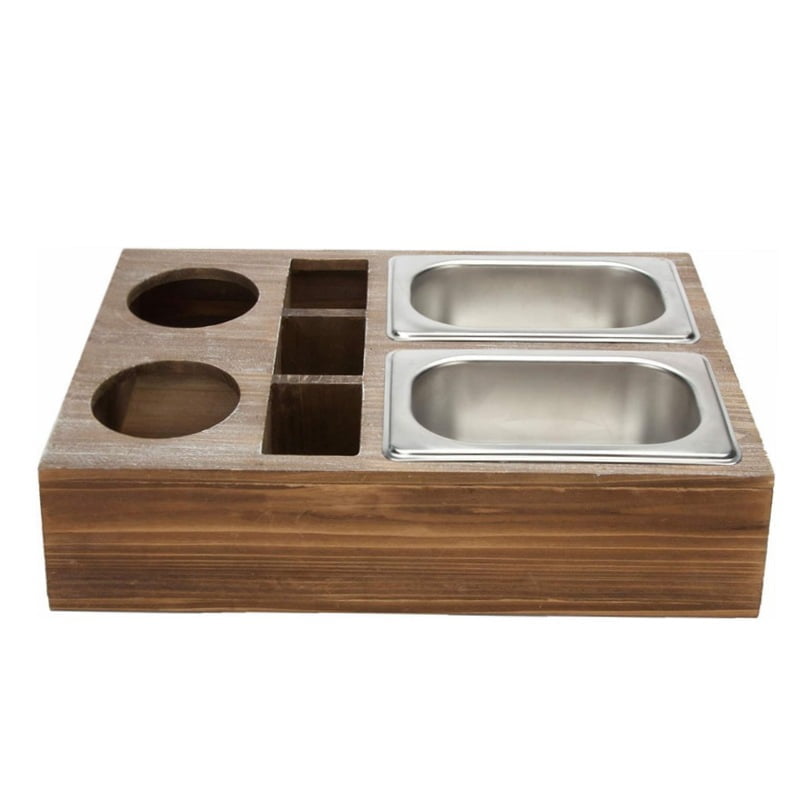 Wooden Tray Sofa Couch Snacks Caddy Box