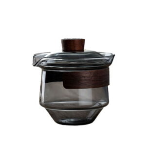 Glass Wood Japanese Style Tea Cup