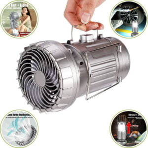Portable Fan LED Solar Light USB Lamp