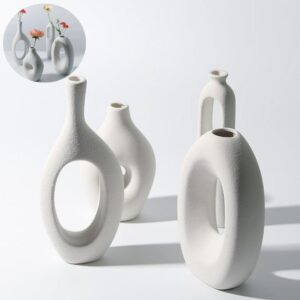 Nordic Hollow Round Decorative Ceramic Flower Vase