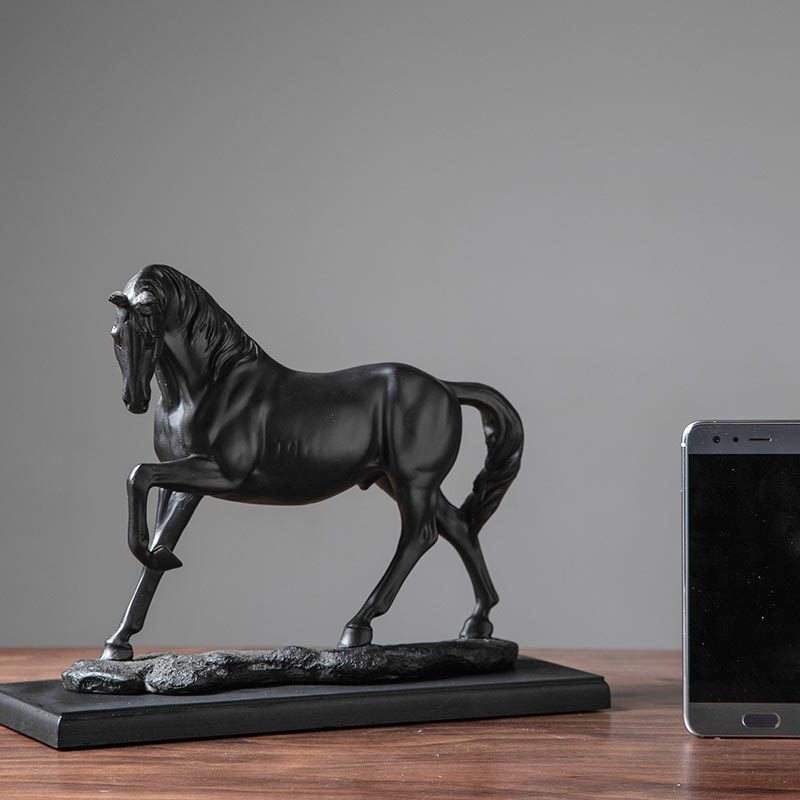 Classic Antique Horse Figurine Elegant Resin Sculpture