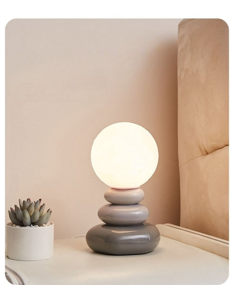 Creative Sphere Stacked Stone Table Lamp