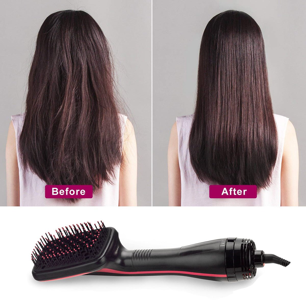 Electric Hair Straightener Comb 2-in-1 Professional Hot Air Brush